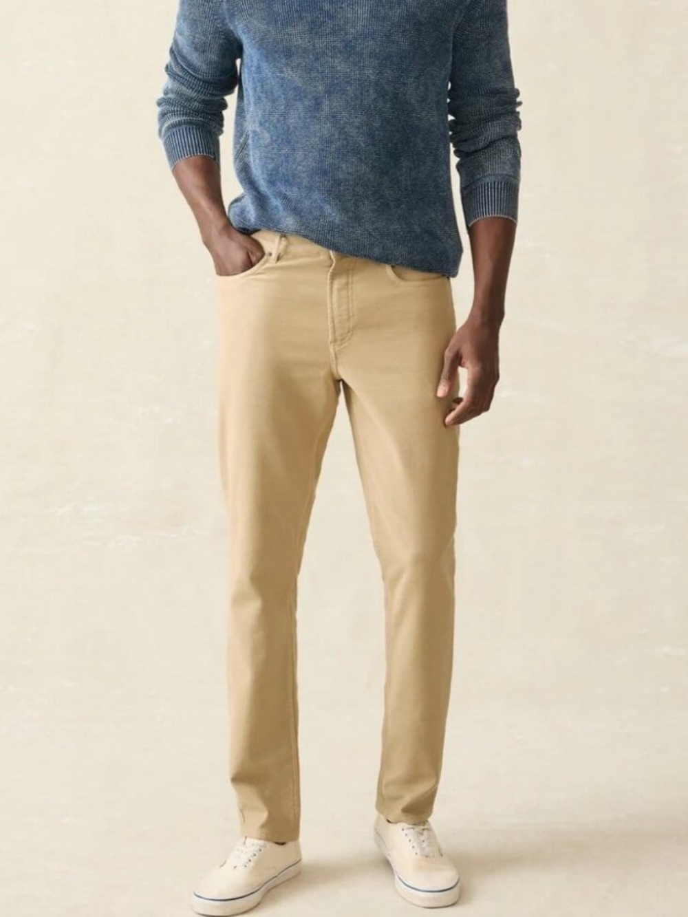 Faherty Stretch Terry 5-Pocket Pants Sand Men’s Size 30 x 30 Casual Khakis